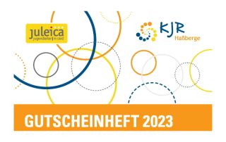 Titelseite des Juleica Gutscheinhefts 2023 mit dem Kreisjugendring Logo und dem Juleica Logo