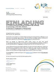 Titelseite der Einladung zur Frühjahresvollversammlung 2023
