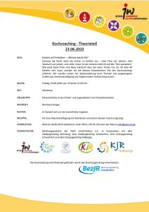 Flyer für das Kochcoaching am 23.06.2023