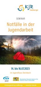 Titelseite des Flyers für das Seminar "Notfälle in der Jugendarbeit" 2023