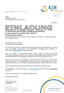 Die Einladung zur Herbstvollversammlung am 23. November 2023.