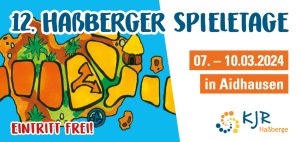 Titelseite des Flyers für die 12. Haßberger Spieletage in Aidhausen