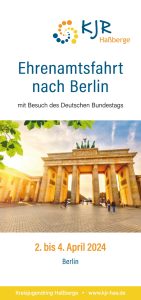 Titelblatt des Flyers für die Ehrenamtsfahrt nach Berlin 2024