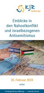 Titelblatt des Flyers zum Thema "Einblicke in den Nahostkonflikt und israelbezogenen Antisemitismus