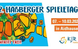 Titelseite des Flyers für die 12. Haßberger Spieletage in Aidhausen