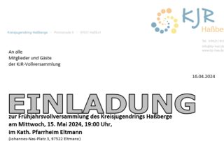 Kopf der Einladung für die Frühjahresvollversammlung 2024