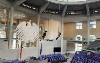 Einblick in den deutschen Bundestag von oben