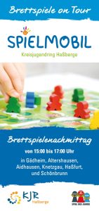 Flyer des Kreisjugendring Haßberge für einen Brettspielenachmittag