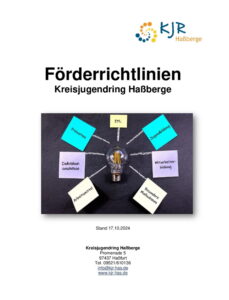 Deckblatt der Förderrichtlinien des Kreisjugendring Haßberge