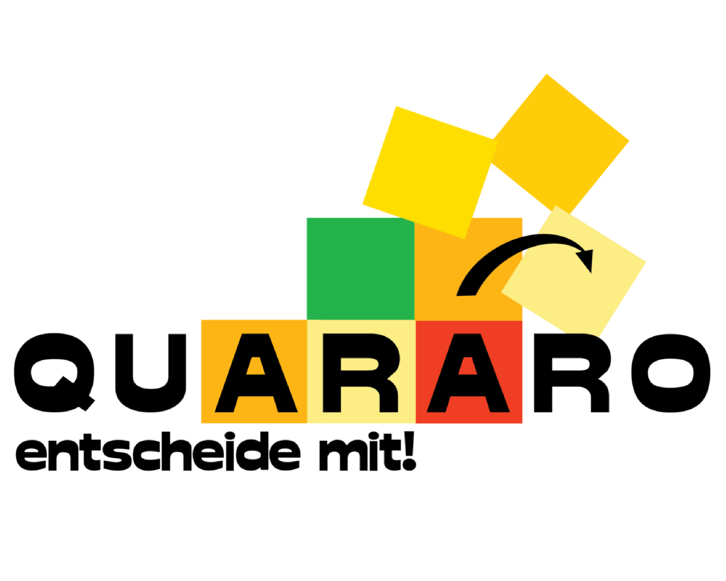 Logo von "Quararo - entscheide mit!" mit bunten Bausteinen